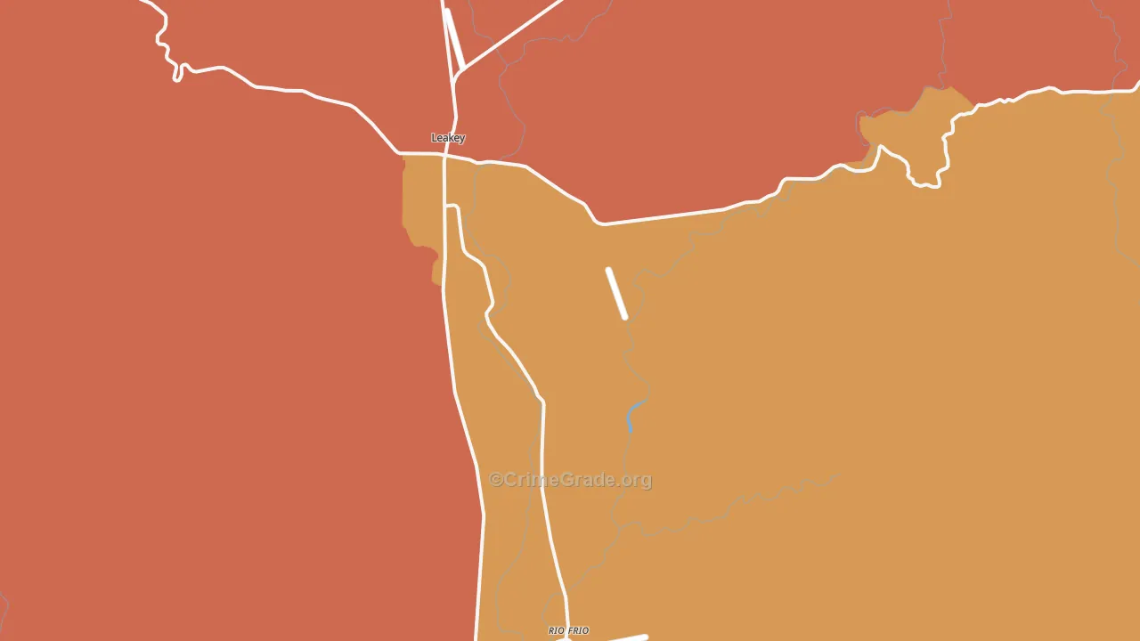 Rio Frio, TX Map of Burglary Rates