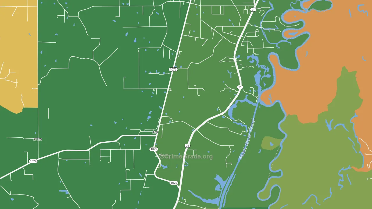 Rio, LA Map of Burglary Rates