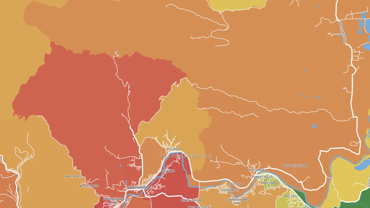 Rio Nido, CA Map of Burglary Rates