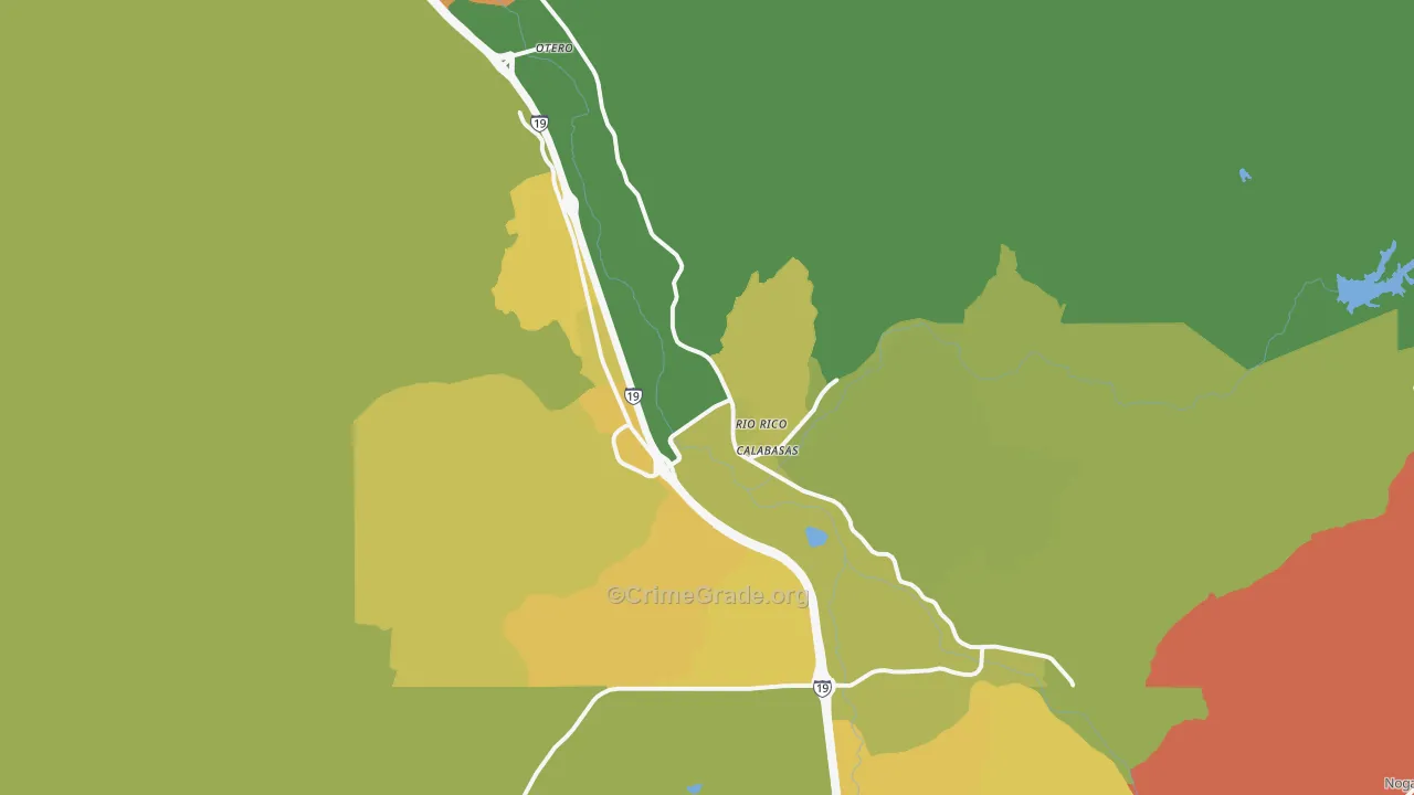 Rio Rico, AZ Map of Burglary Rates