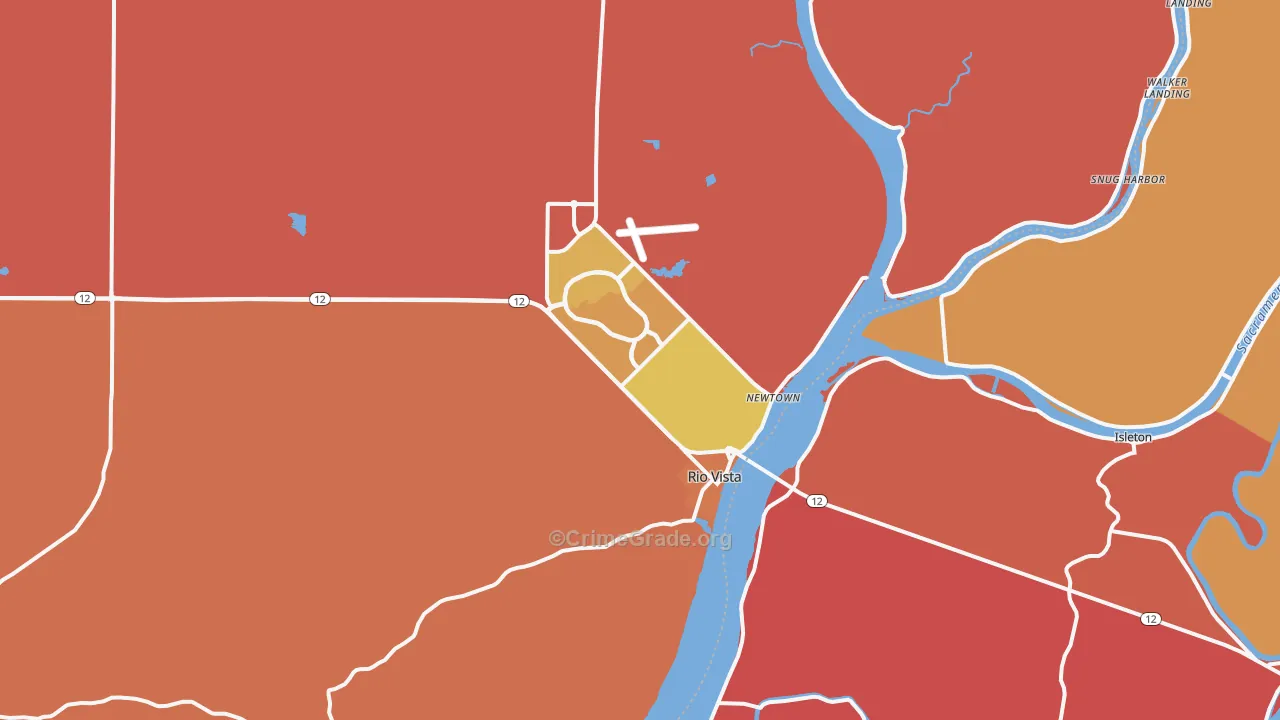Rio Vista, CA Map of Burglary Rates