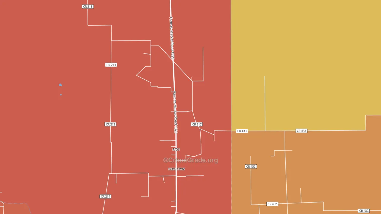 Rios, TX Map of Burglary Rates