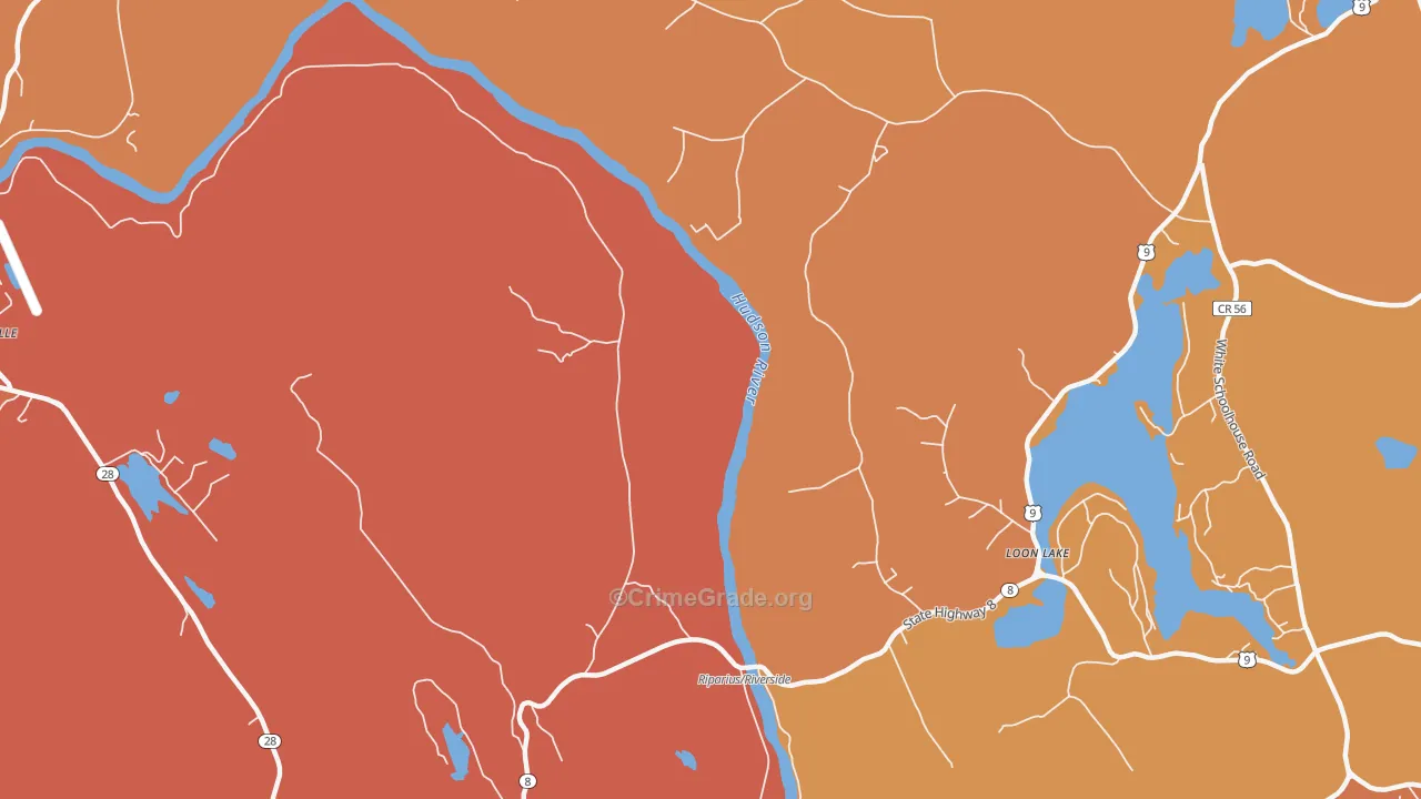 Riparius, NY Map of Burglary Rates