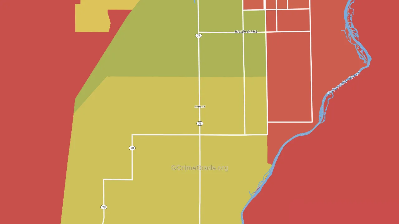Ripley, CA Map of Burglary Rates