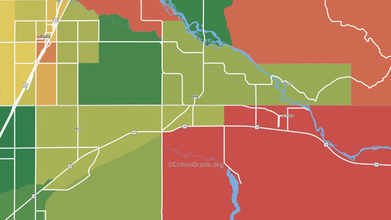 Ririe, ID Map of Burglary Rates