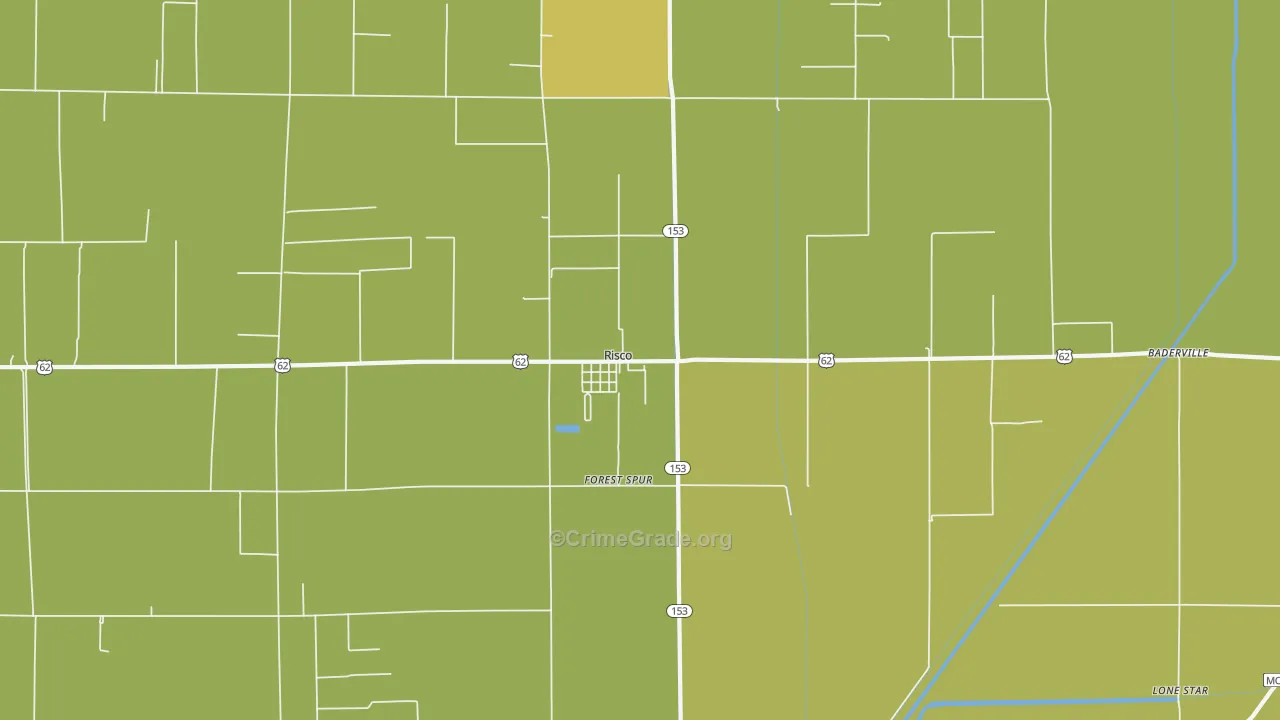 Risco, MO Map of Burglary Rates