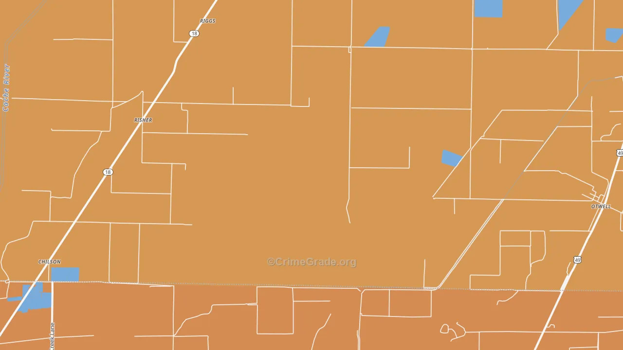 Risher, AR Map of Burglary Rates