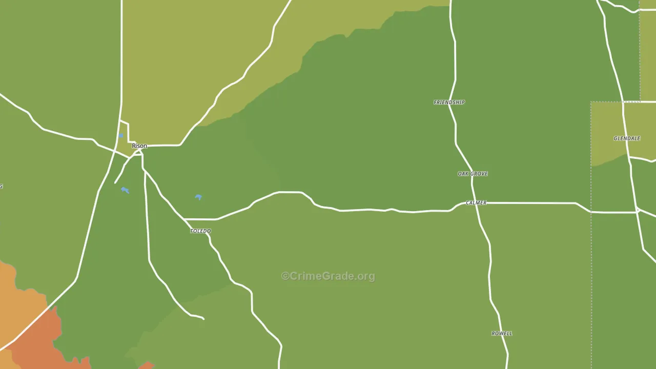 Rison, AR Map of Burglary Rates