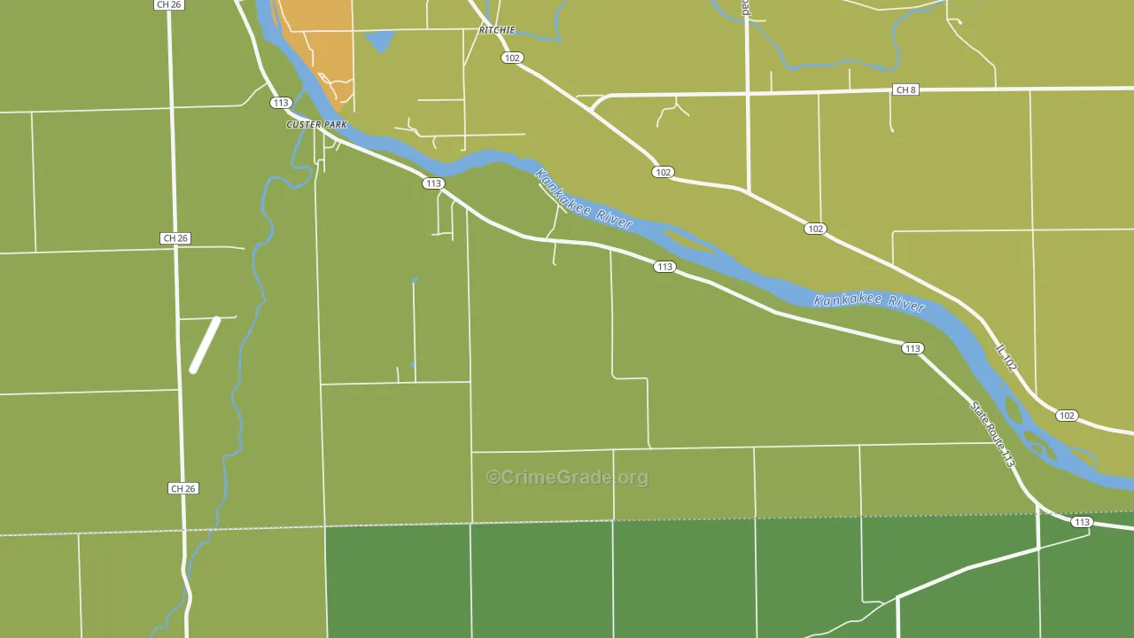Ritchie, IL Map of Burglary Rates