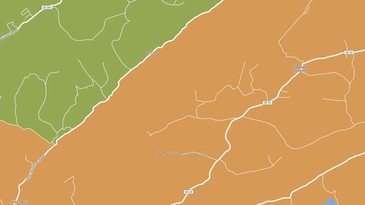 Ritchie, TN Map of Burglary Rates