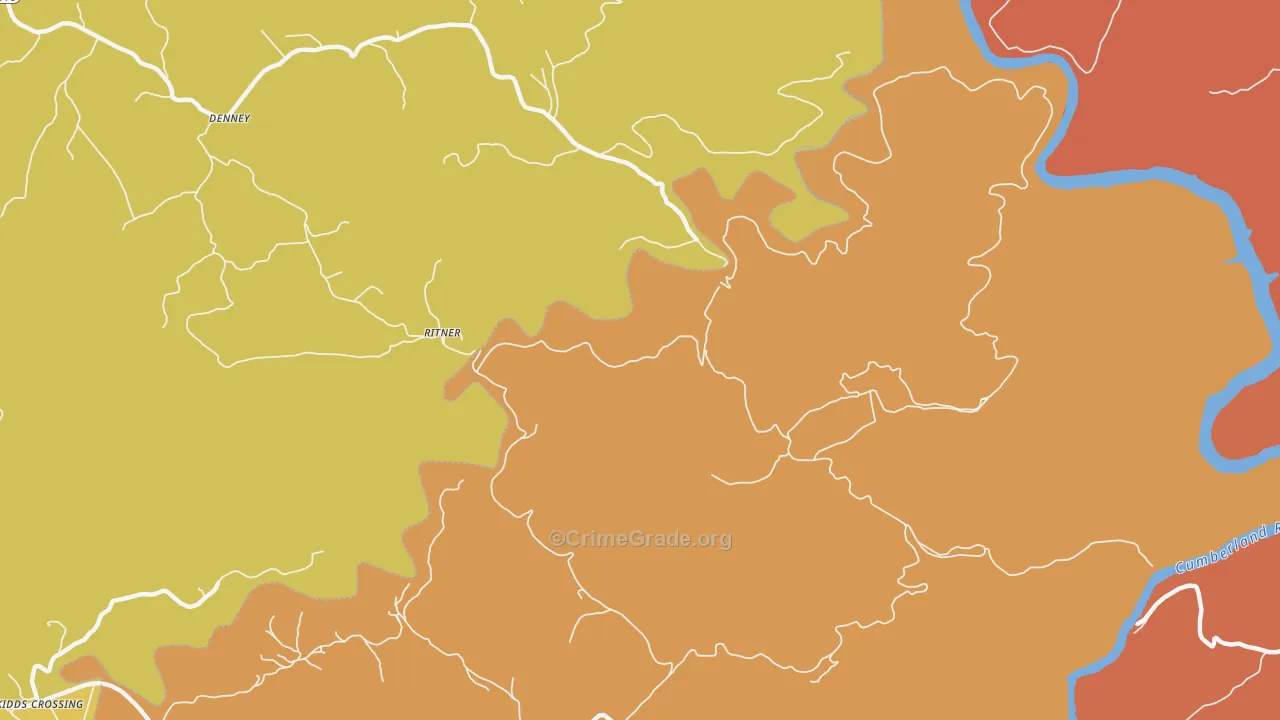 Ritner, KY Map of Burglary Rates
