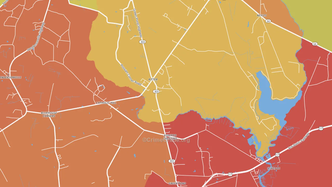 Ritter, SC Map of Burglary Rates