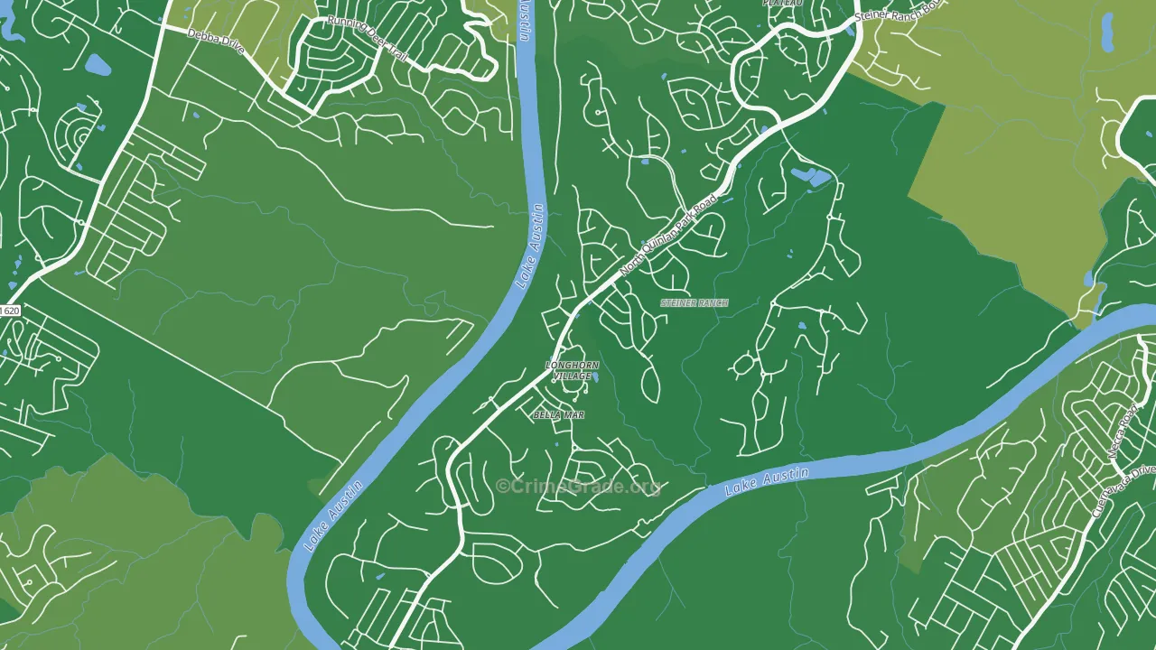 River Dance at Steiner Ranch, Austin, TX Map of Burglary Rates