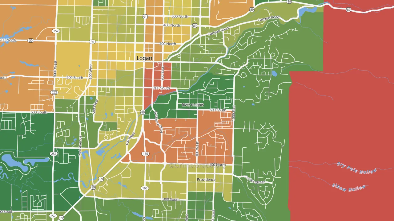 River Heights, UT Map of Burglary Rates
