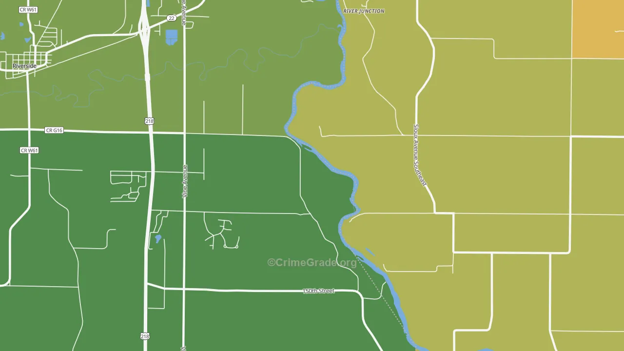 River Junction, IA Map of Burglary Rates
