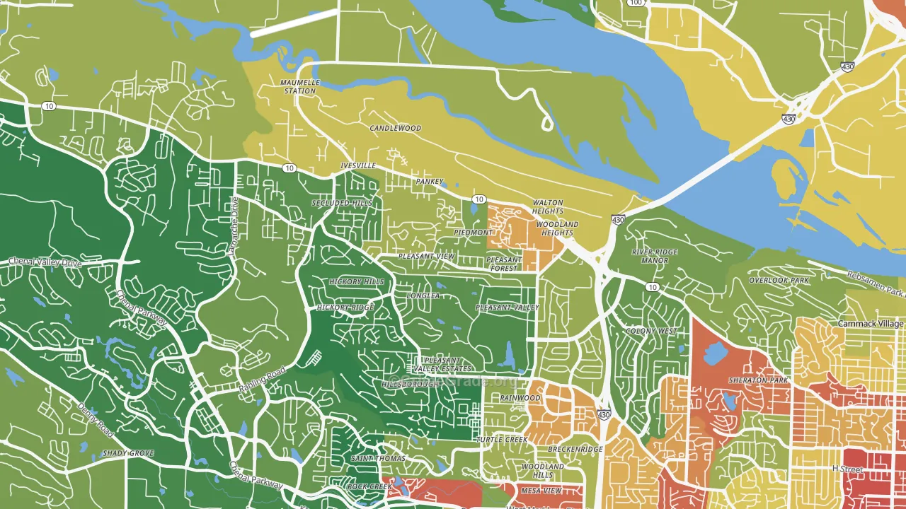 River Mountain, Little Rock, AR Map of Burglary Rates