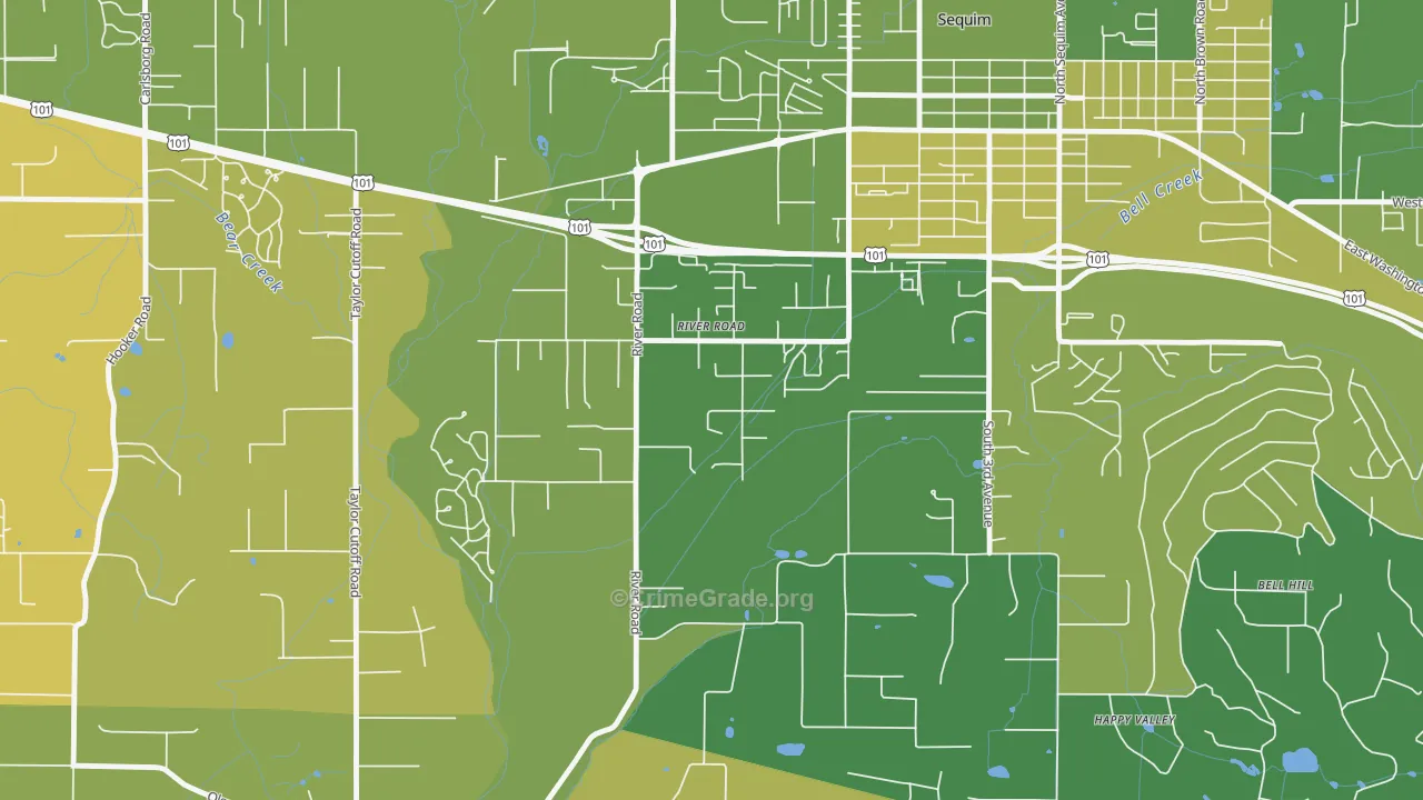 River Road, WA Map of Burglary Rates