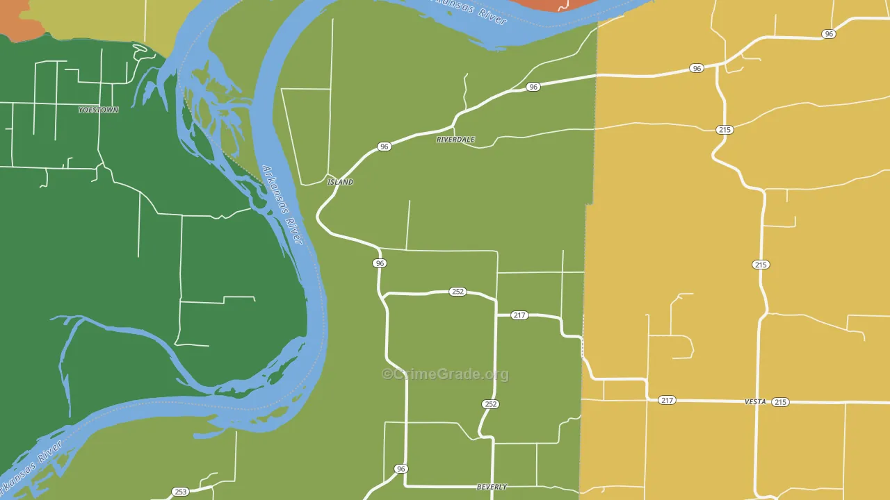 Riverdale, AR Map of Burglary Rates