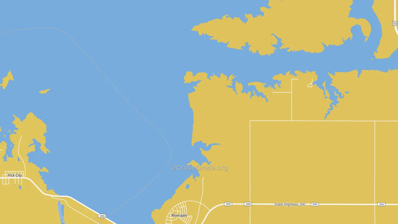 Riverdale, ND Map of Burglary Rates
