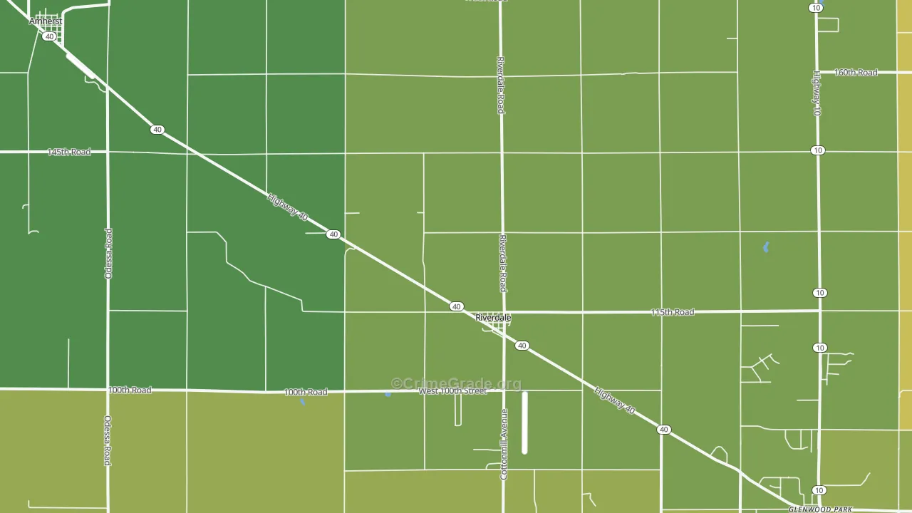 Riverdale, NE Map of Burglary Rates