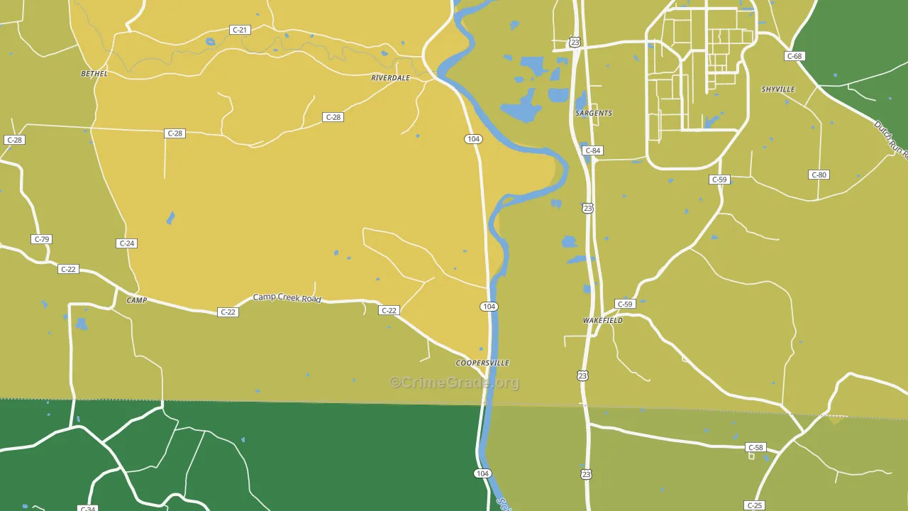 Riverdale, OH Map of Burglary Rates