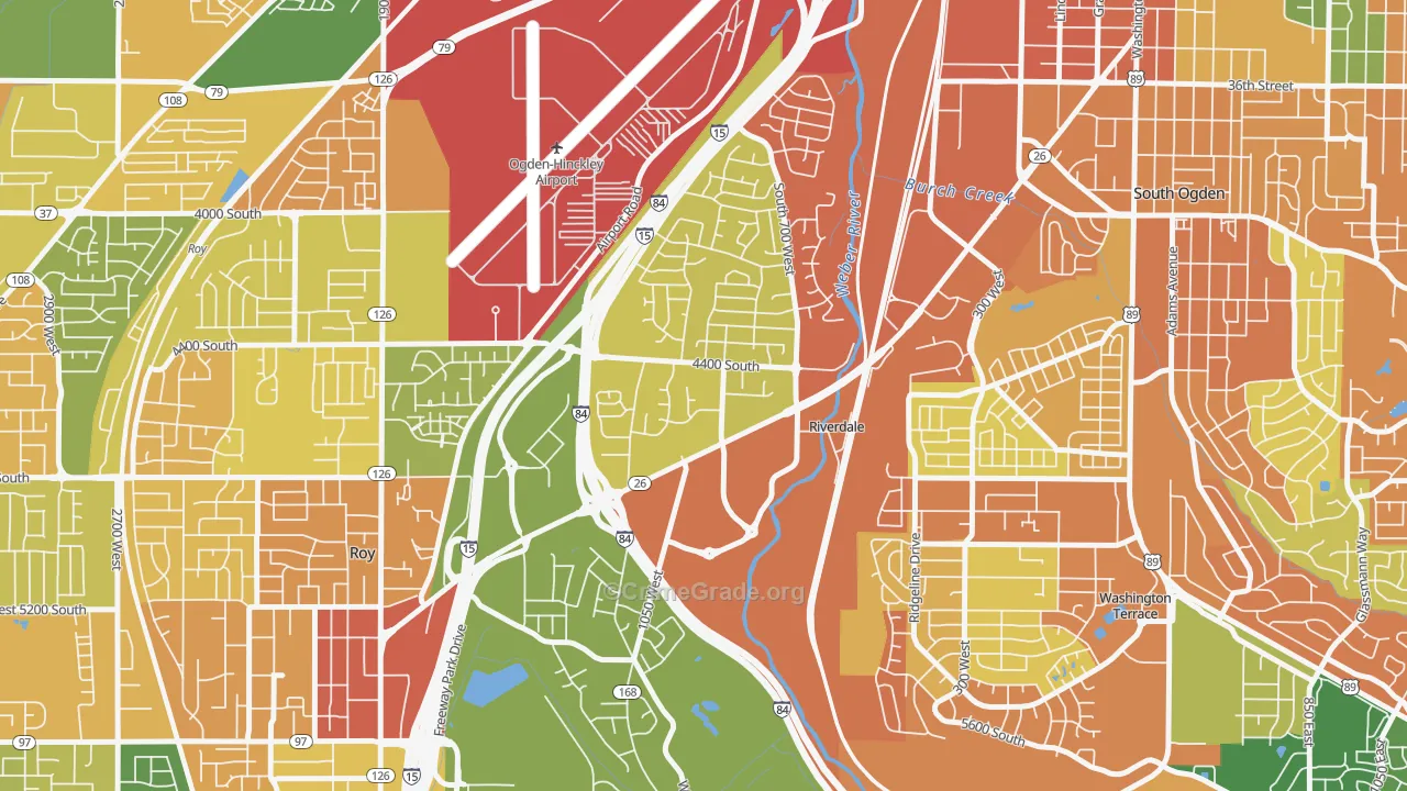 Riverdale, UT Map of Burglary Rates
