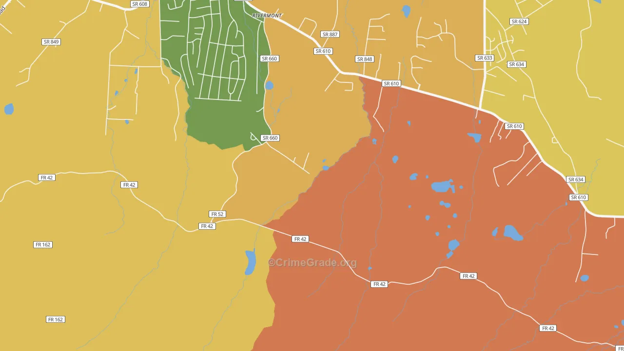 Rivermont, VA Map of Burglary Rates