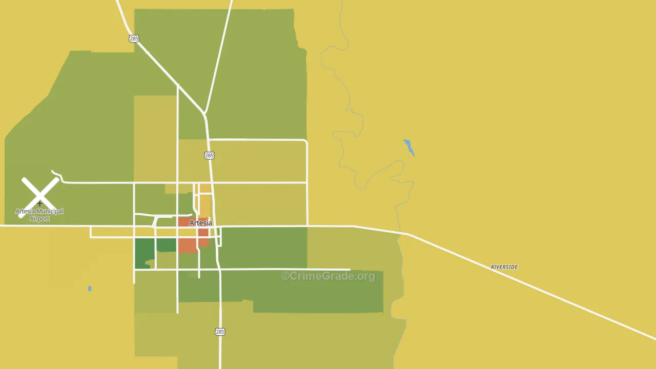 Riverside, NM Map of Burglary Rates