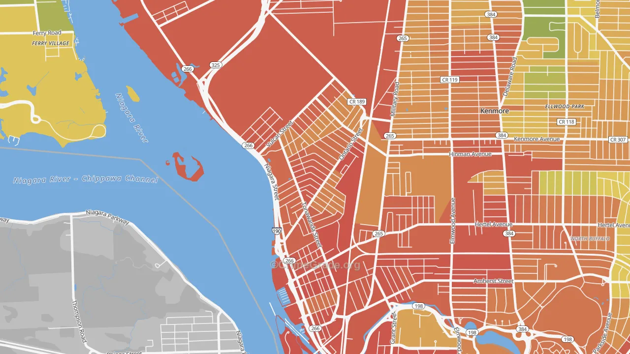 Riverside Park, Buffalo, NY Map of Burglary Rates