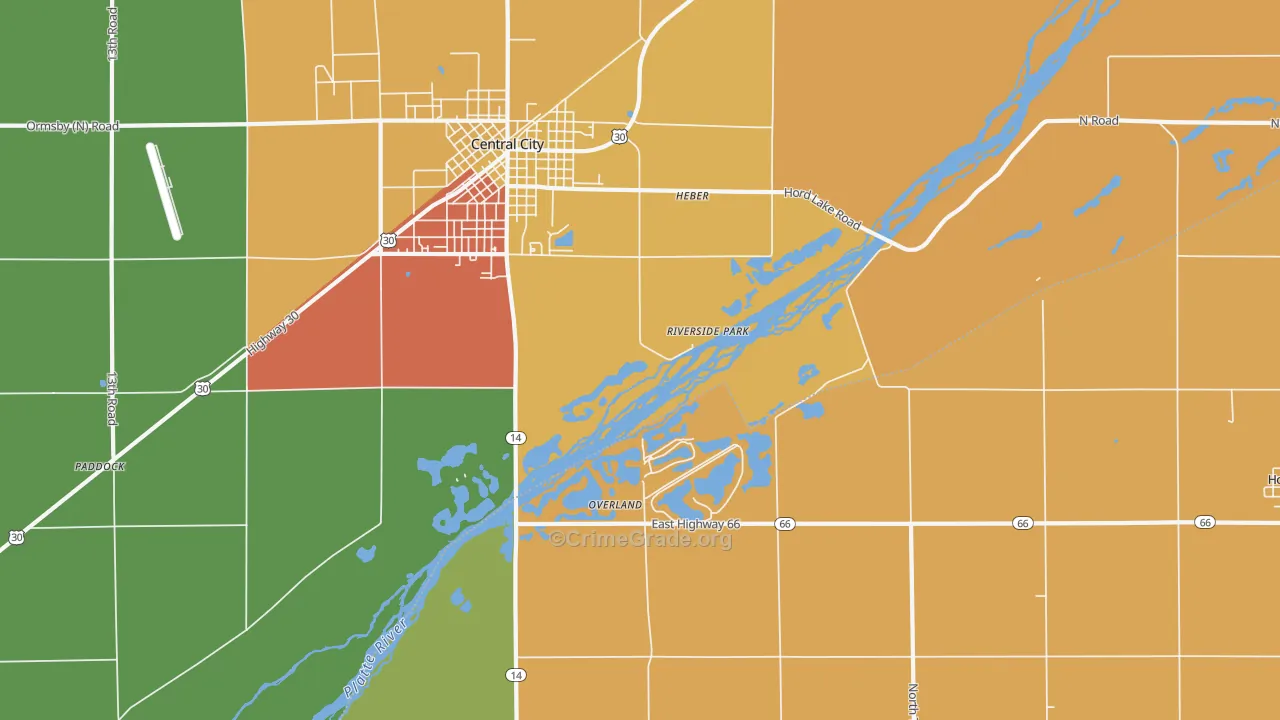 Riverside Park, NE Map of Burglary Rates