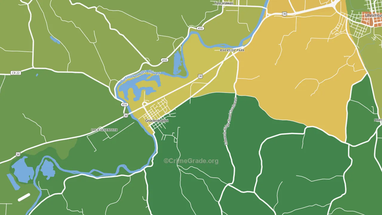 Riverside Park, OH Map of Burglary Rates