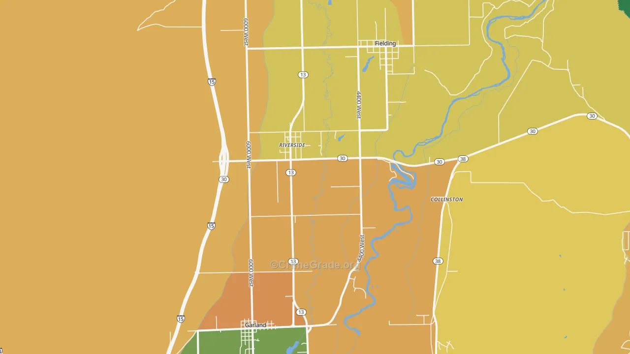 Riverside, UT Map of Burglary Rates