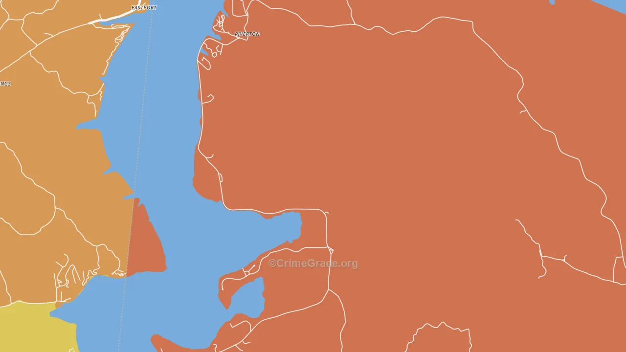 Riverton, AL Map of Burglary Rates