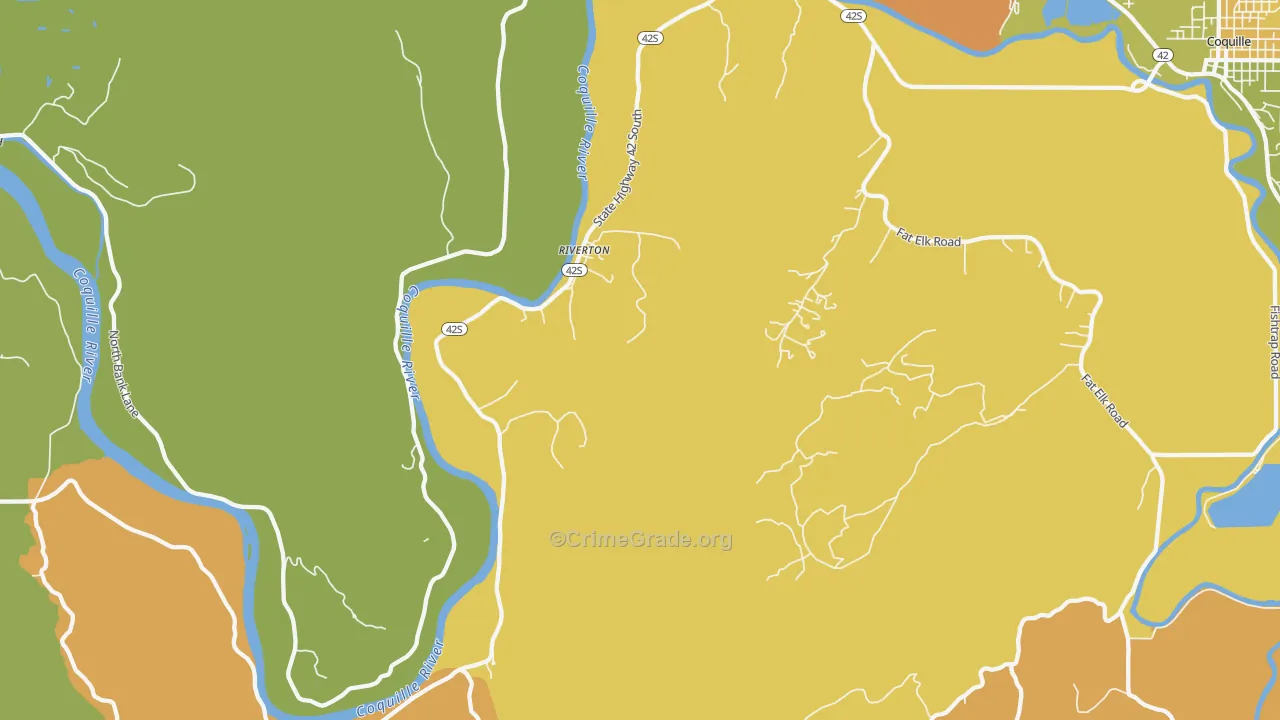 Riverton, OR Map of Burglary Rates