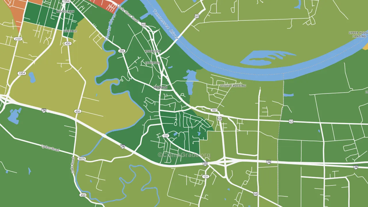 Riverview, KY Map of Burglary Rates