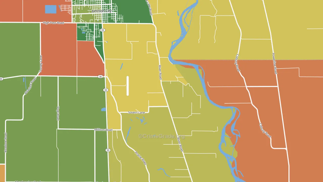 Riverview, OR Map of Burglary Rates