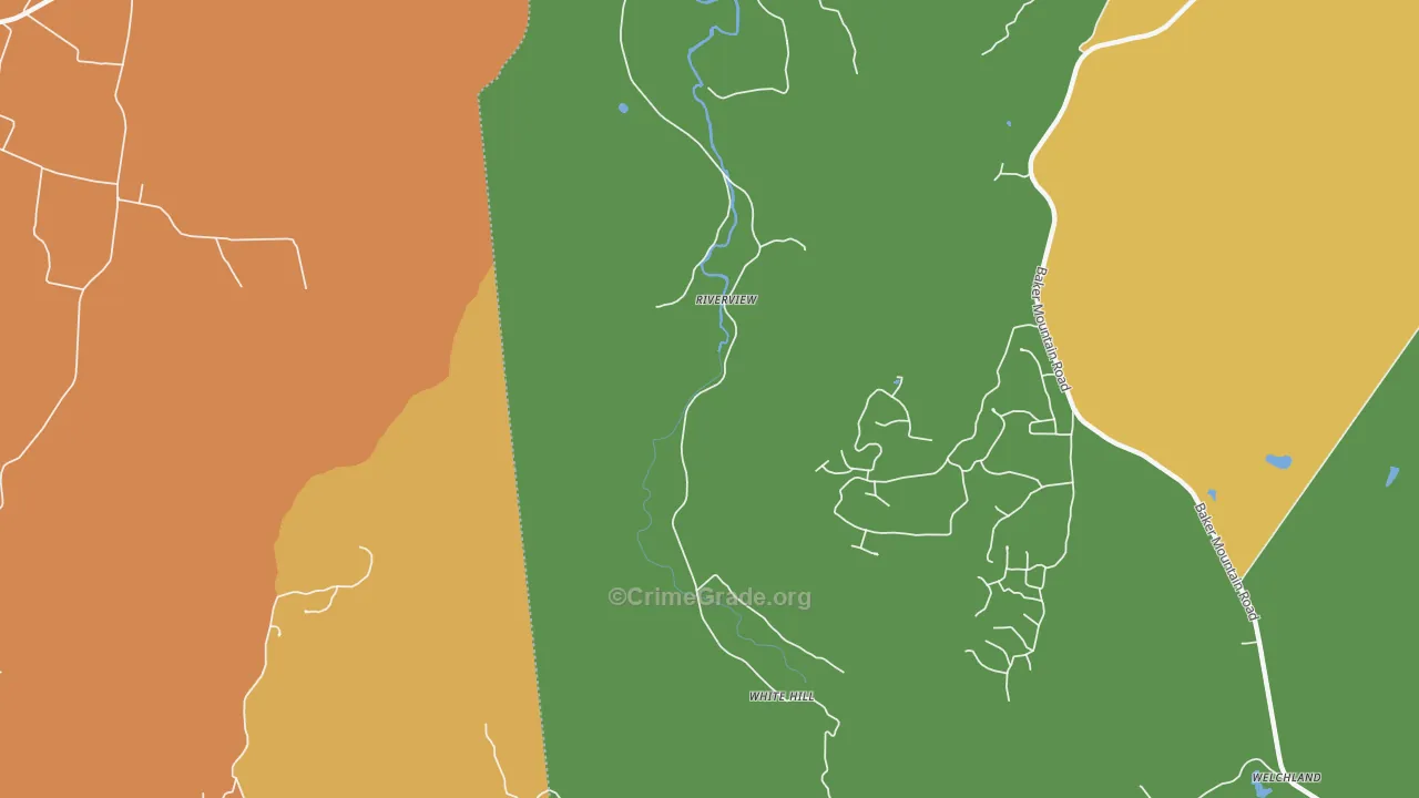 Riverview, TN Map of Burglary Rates