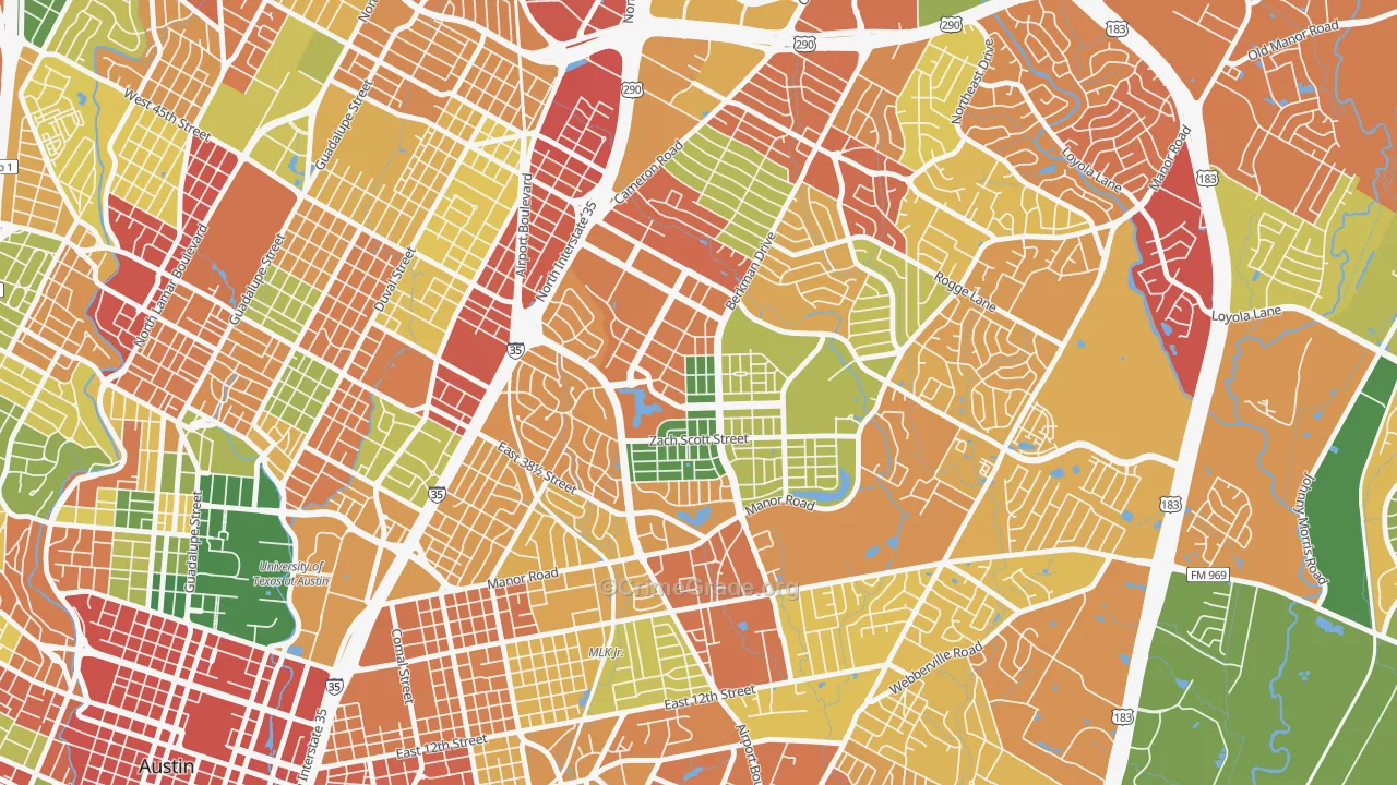 Rmma, Austin, TX Map of Burglary Rates