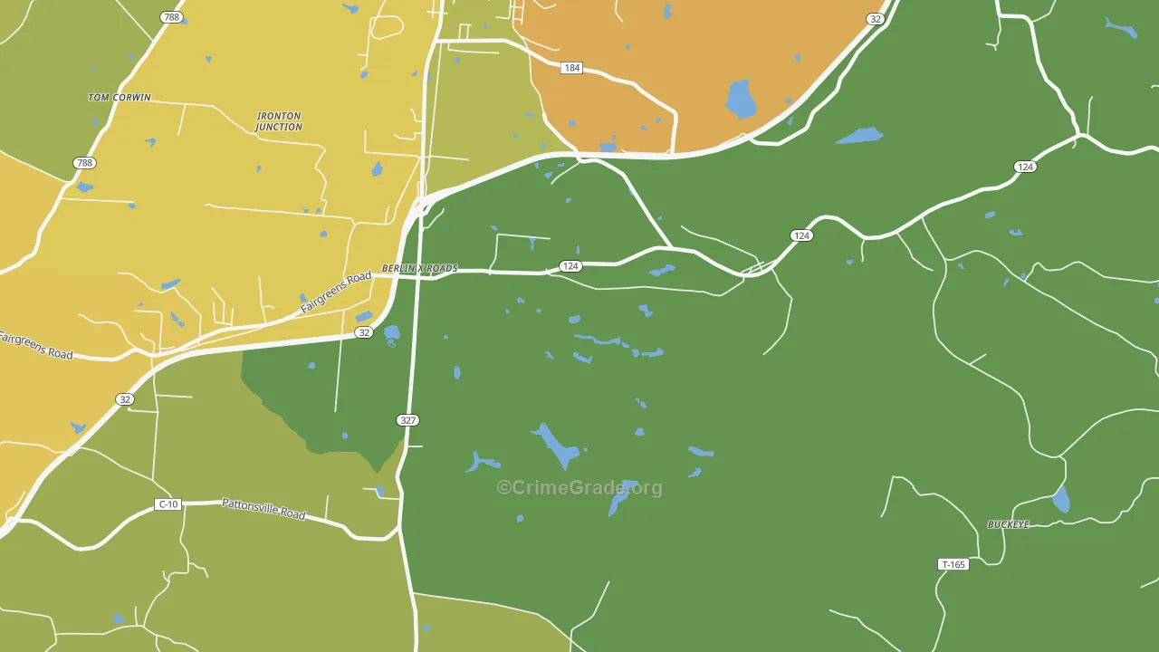 Roads, OH Map of Burglary Rates