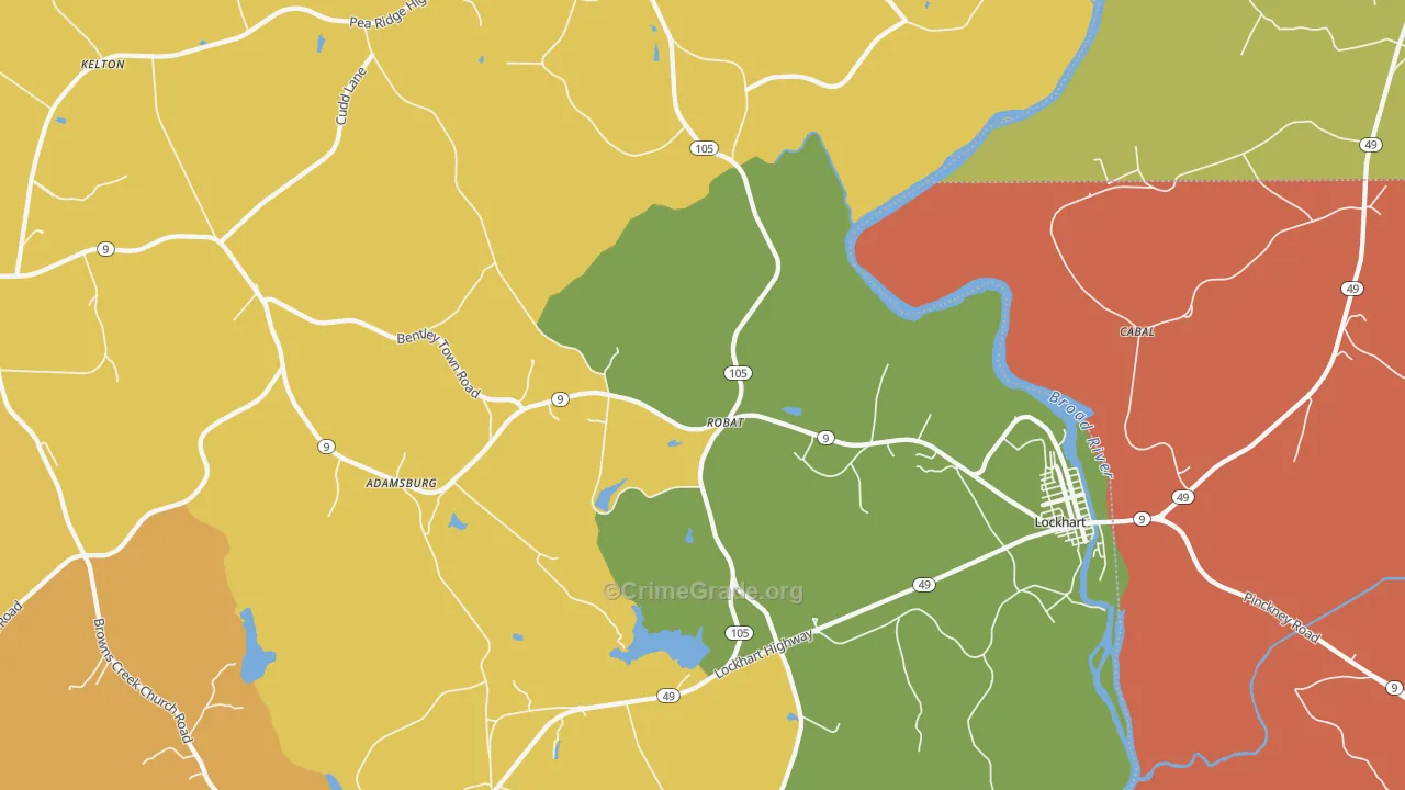 Robat, SC Map of Burglary Rates