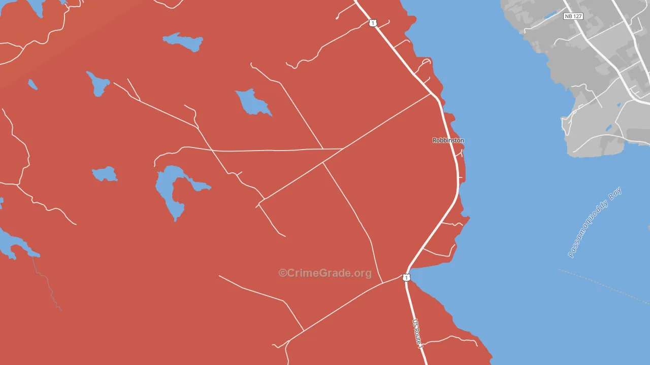 Robbinston, ME Map of Burglary Rates