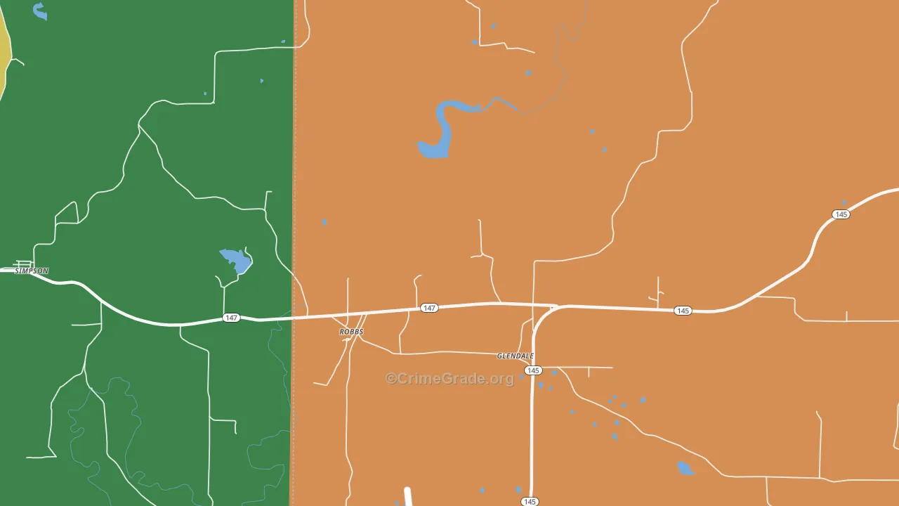 Robbs, IL Map of Burglary Rates