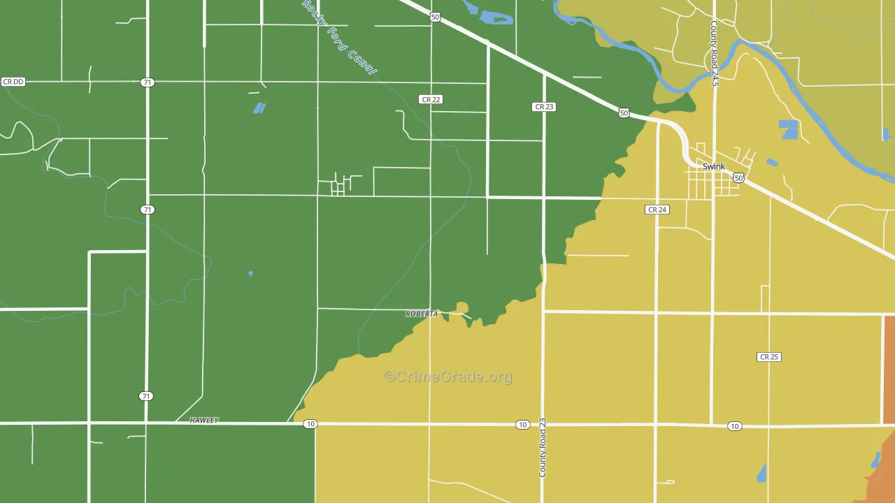 Roberta, CO Map of Burglary Rates