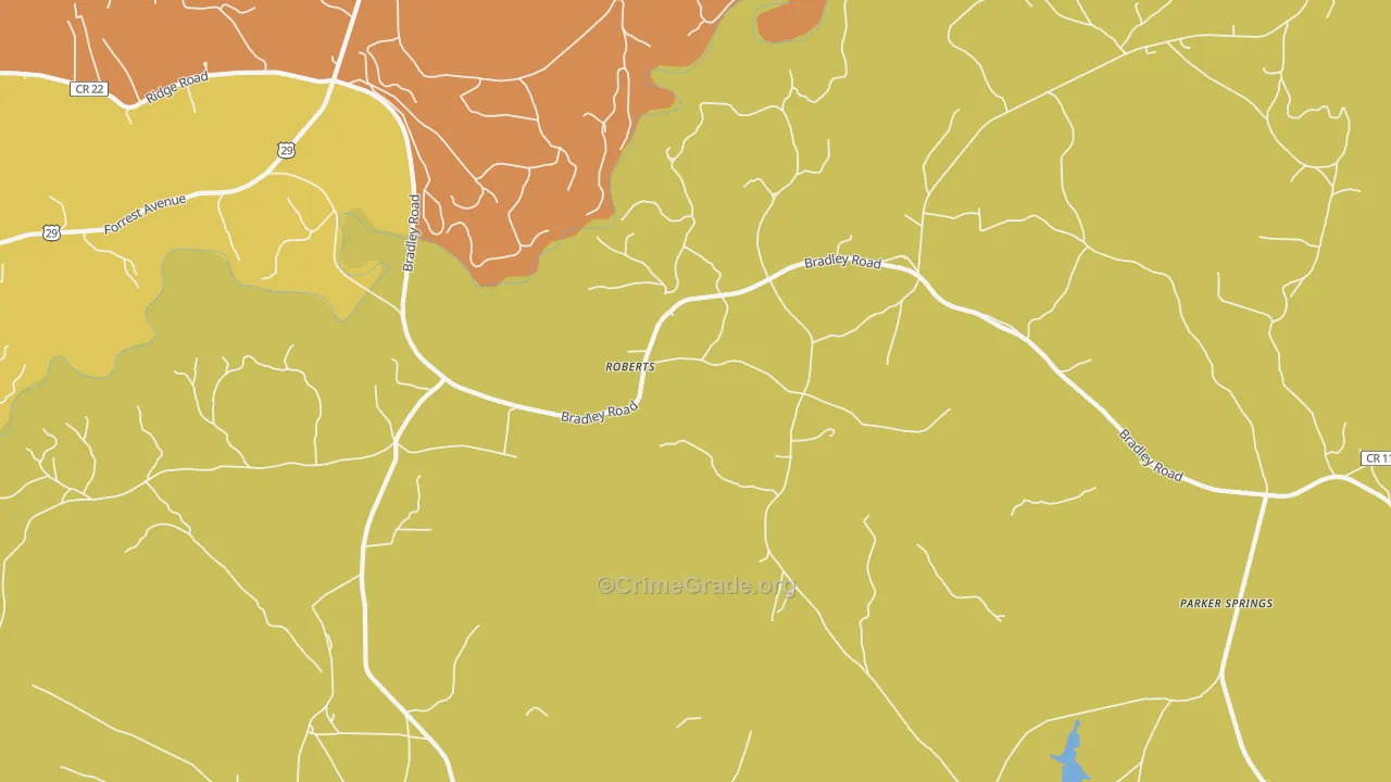 Roberts, AL Map of Burglary Rates