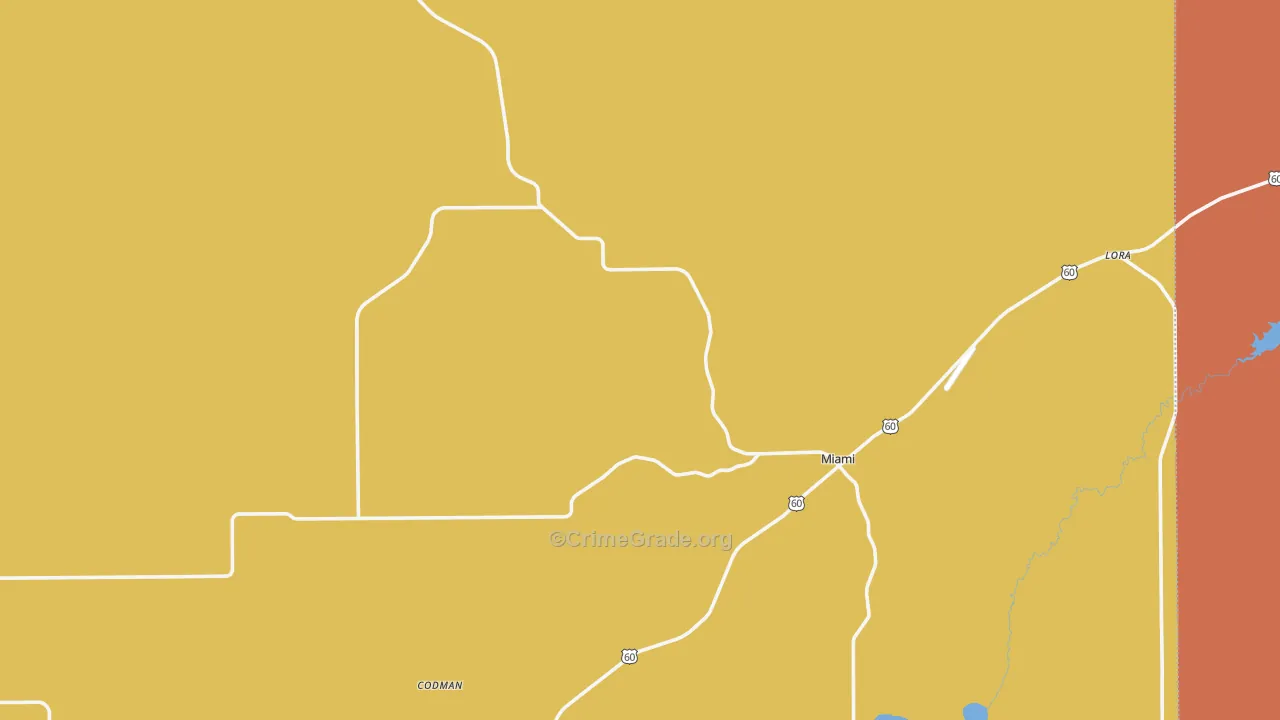 Roberts County, TX Map of Burglary Rates