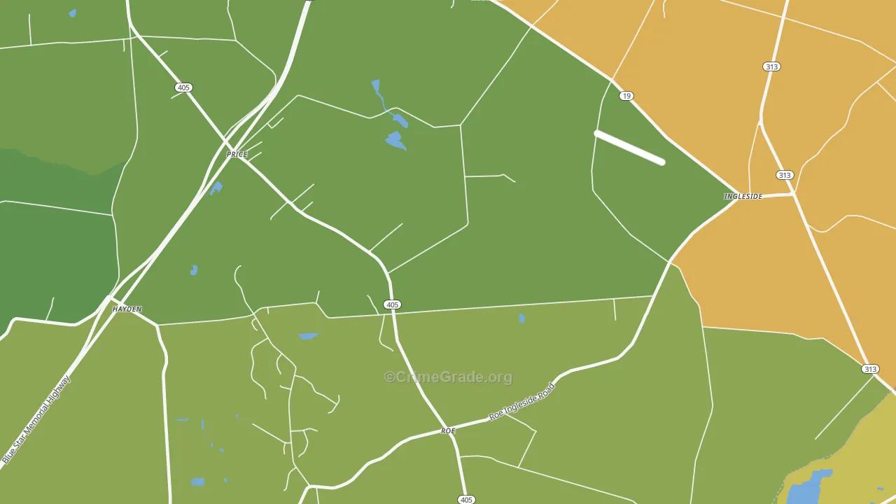 Roberts, MD Map of Burglary Rates
