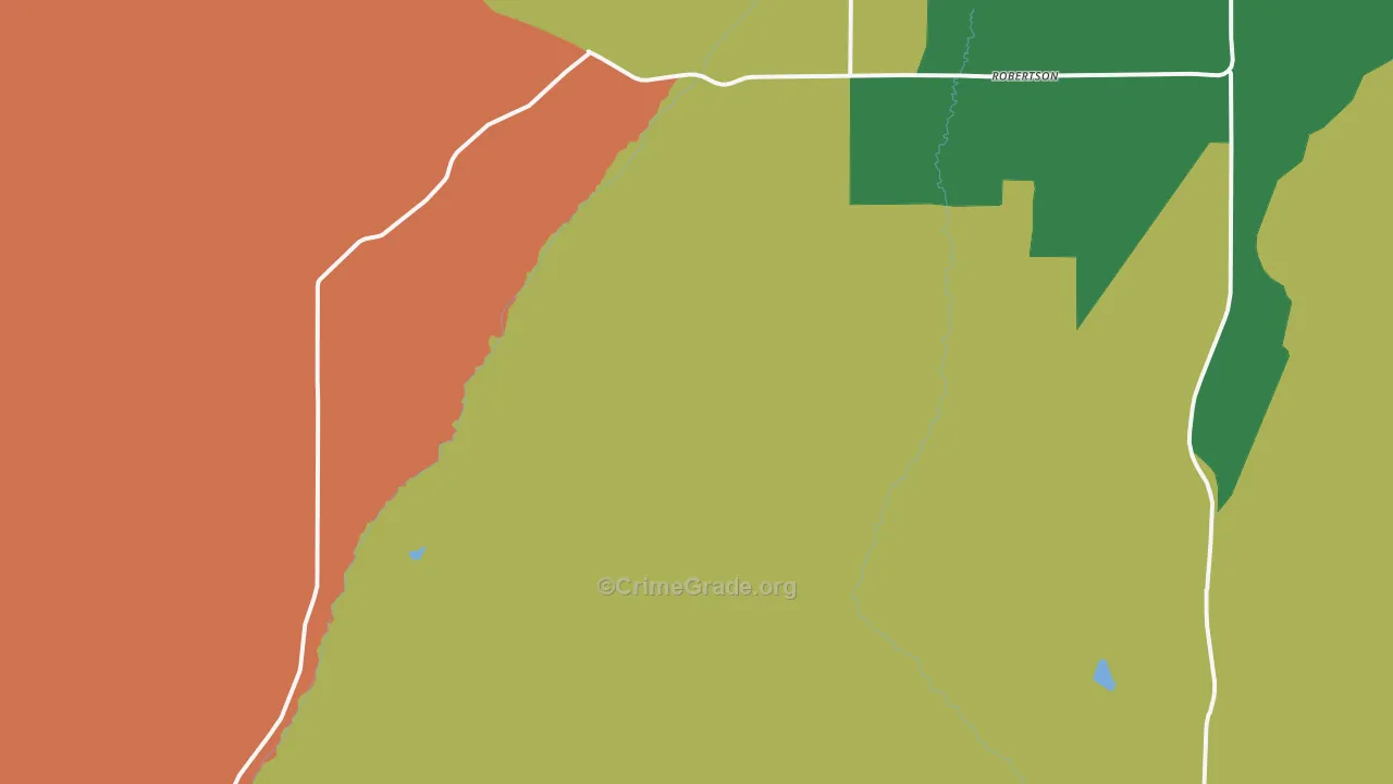Robertson, WY Map of Burglary Rates