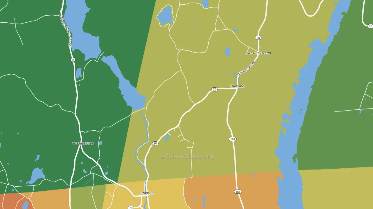 Robertsville, CT Map of Burglary Rates