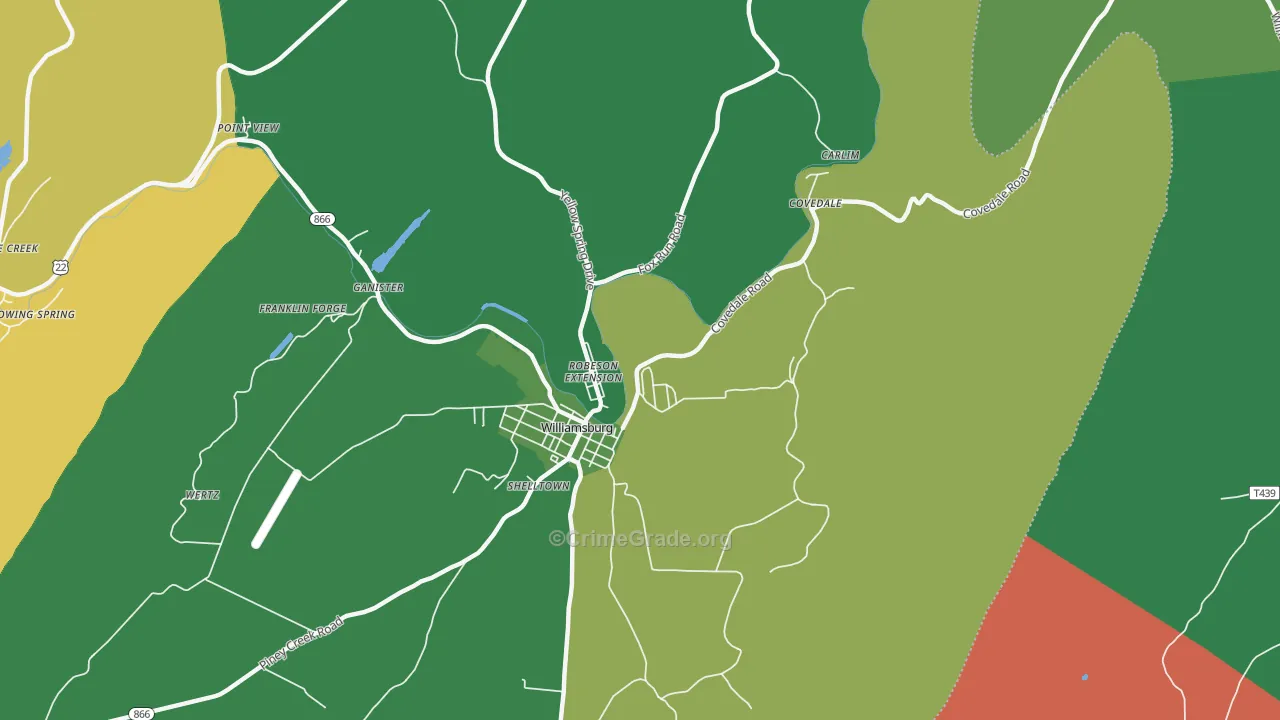 Robeson Extension, PA Map of Burglary Rates