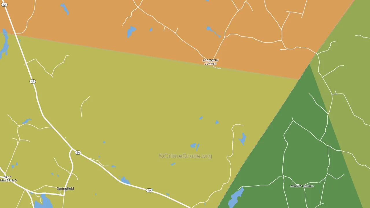 Robinson Corner, NH Map of Burglary Rates